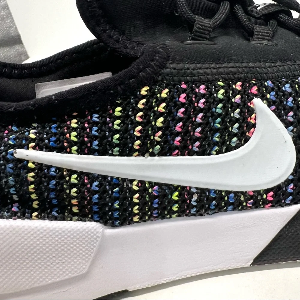 Nike Girls Ashin Modern Black Rainbow Knit Sneakers Athletic Shoes Youth 4.5